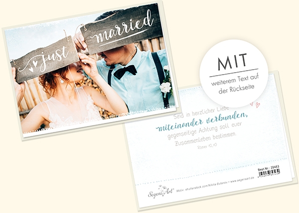 Faltkarte - Just married - Miteinander verbunden