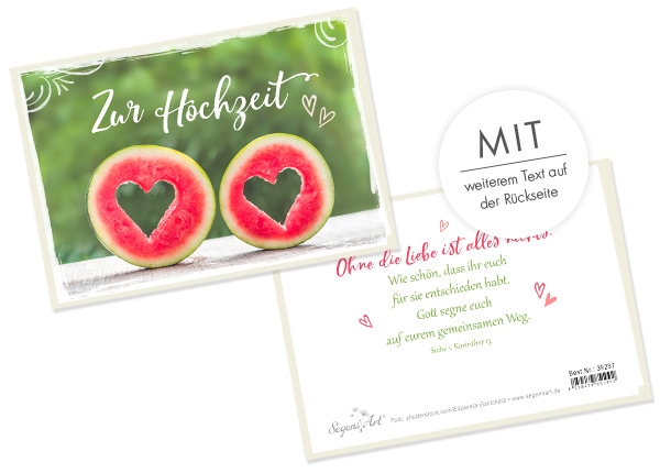 Faltkarte - Zur Hochzeit (Melone)