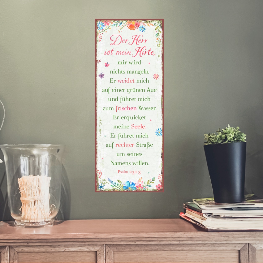 Metallschild lang - Der Herr ist mein Hirte Metallschild lang - Der Herr ist mein Hirte