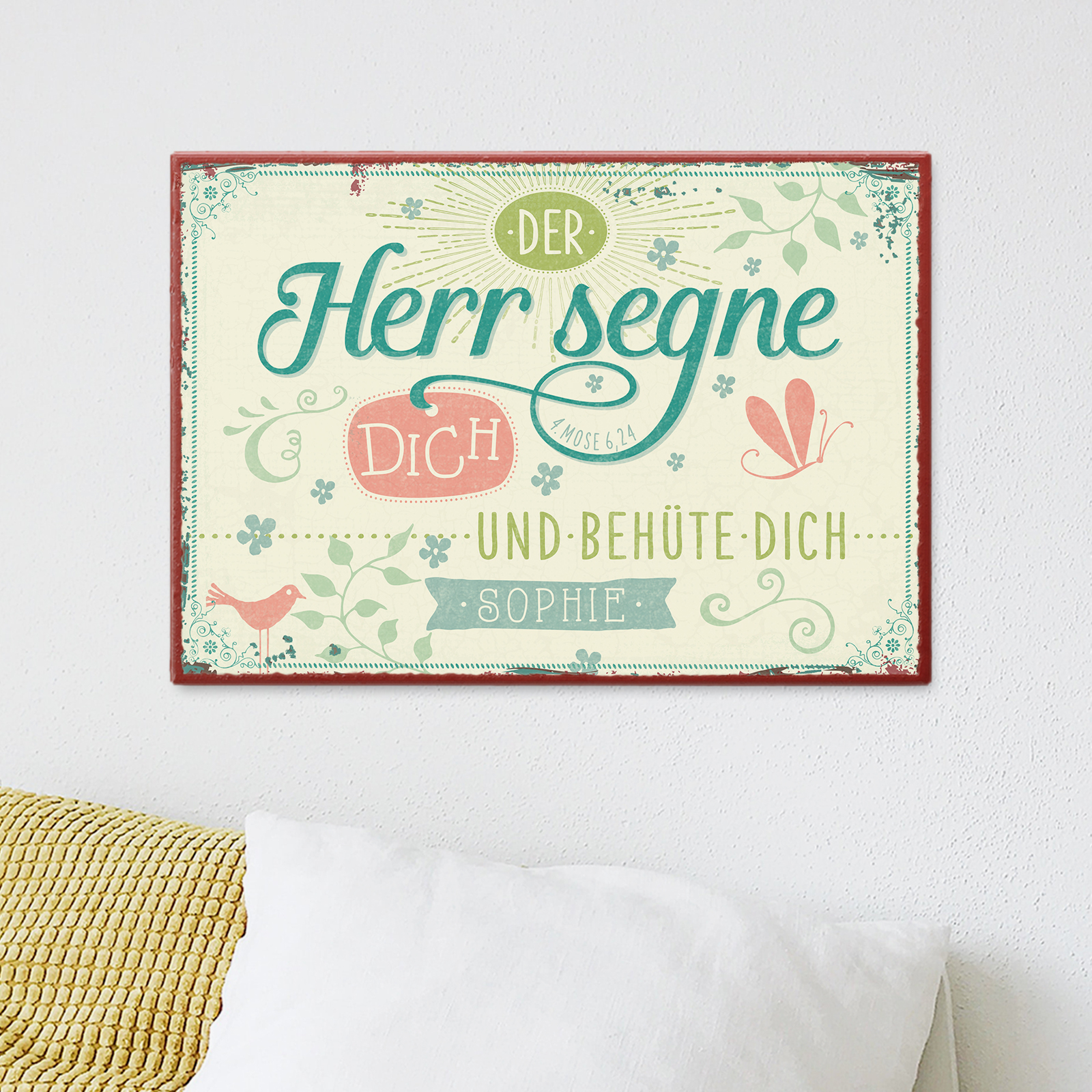 Persönliches Metallschild klein - Der Herr segne und behüte dich