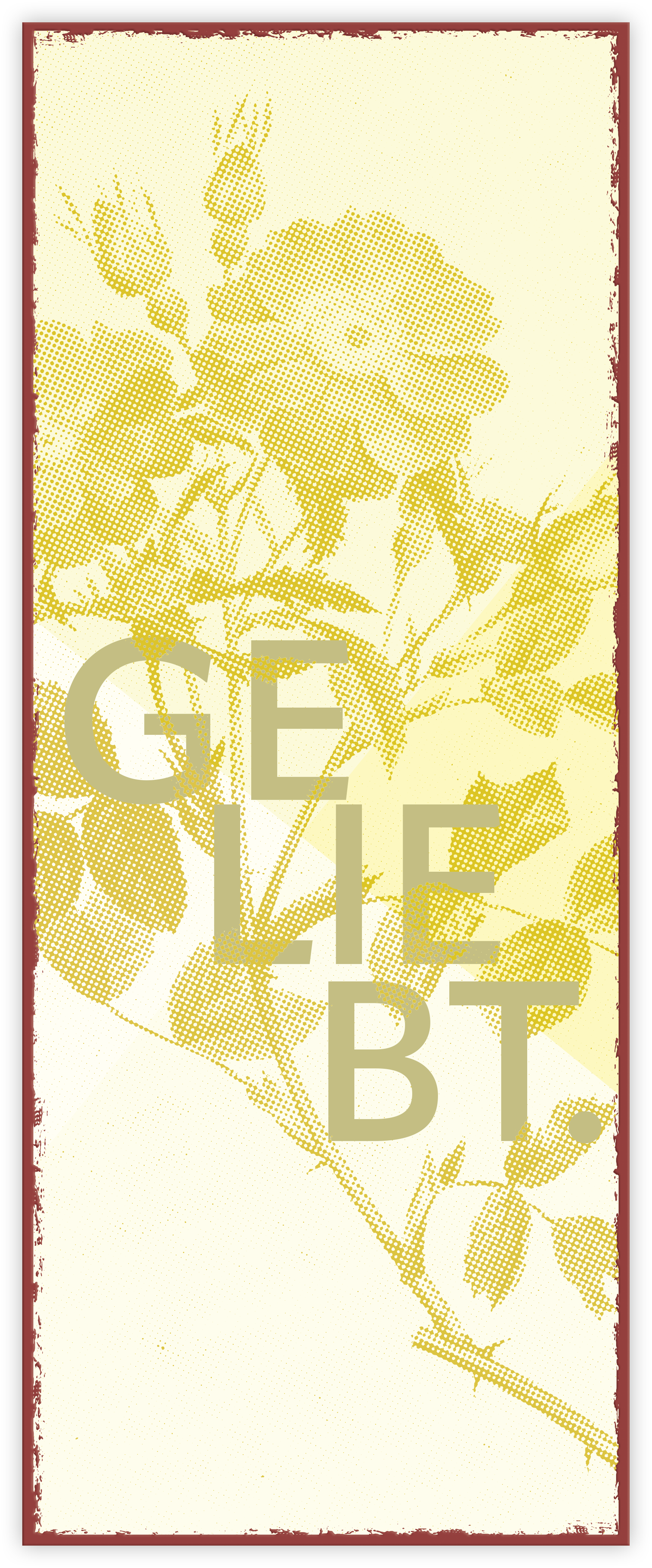 Metallschild lang – Geliebt. Metallschild lang - Geliebt.