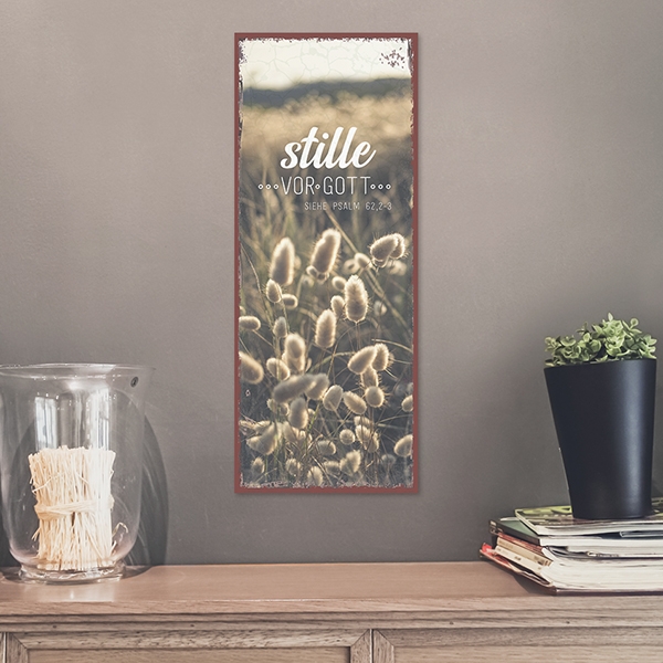 Metallschild lang - Stille vor Gott (Gras) Metallschild lang - Stille vor Gott (Gras)