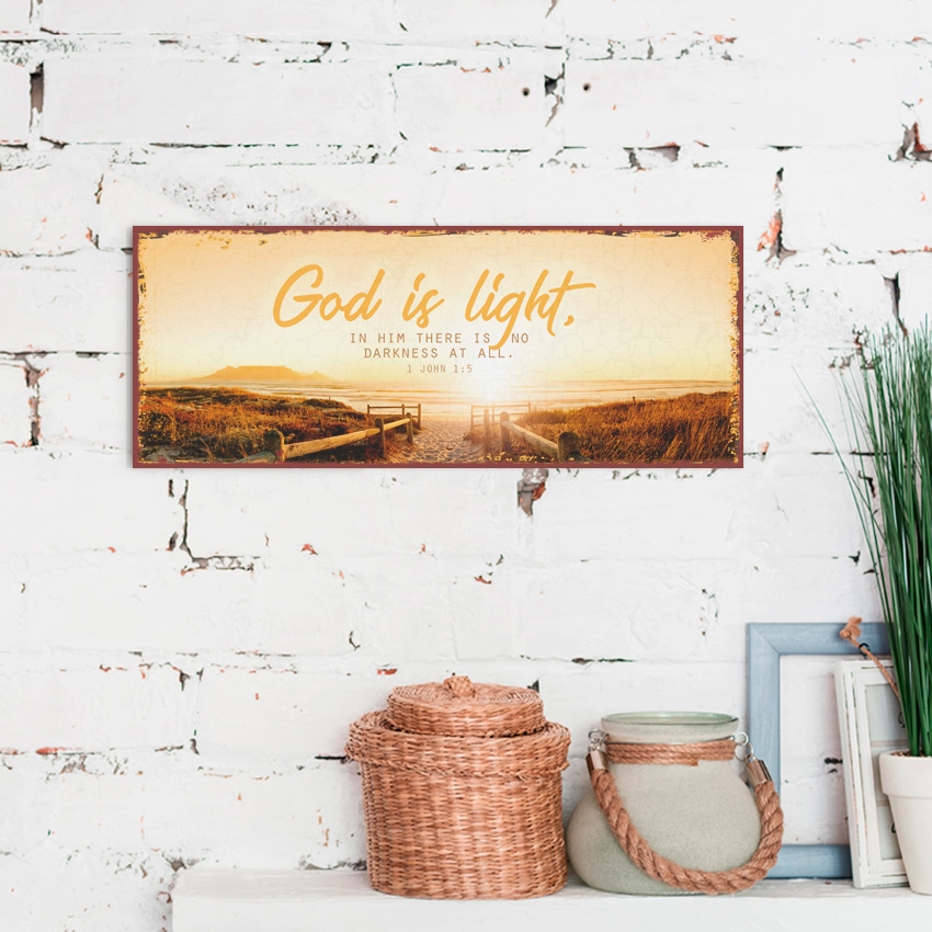 Metallschild lang - God is light Metallschild lang - God is light