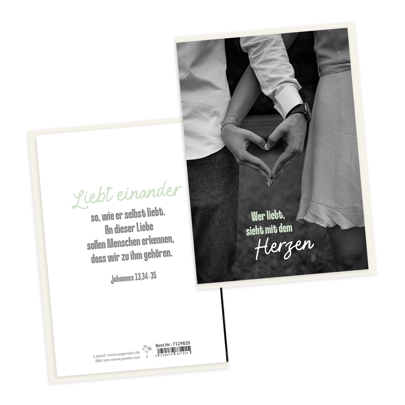 Glückwunschkarte Hochzeit- Liebt einander