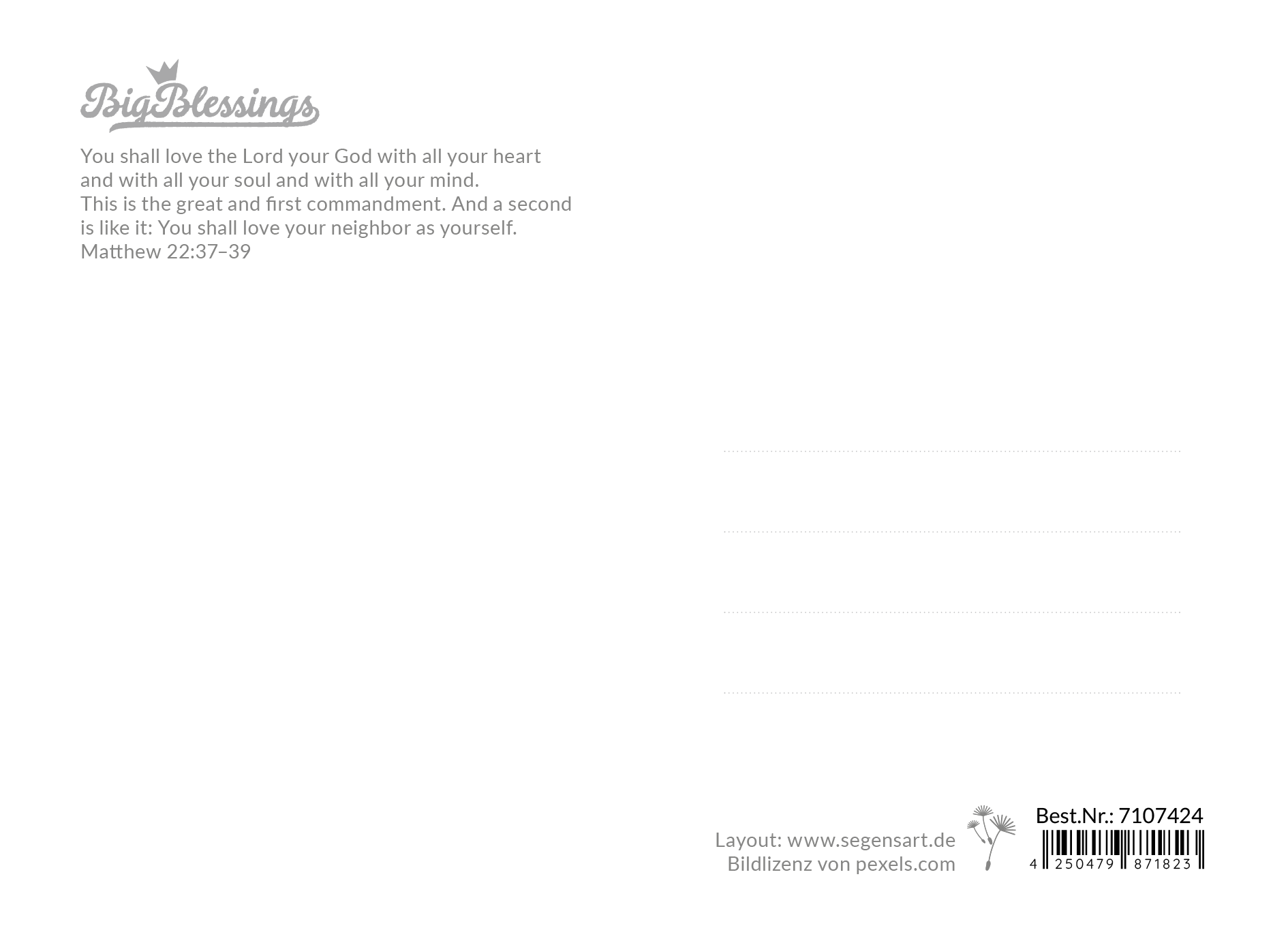 XL-Postkarte - Love God. Love People.