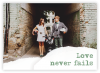 Faltkarte – love never fails (Hochzeit)
