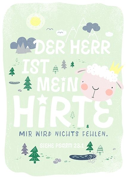 Poster bunt - Mein Hirte (Schäfchen)