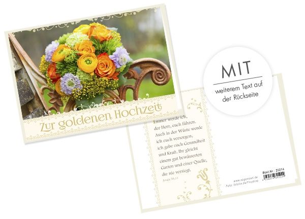 Doppelkarte - Zur goldenen Hochzeit (Blumenstrauß)