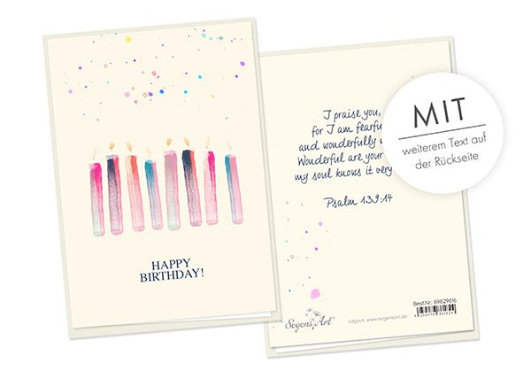 Doppelkarte Collage - Happy Birthday - I praise you