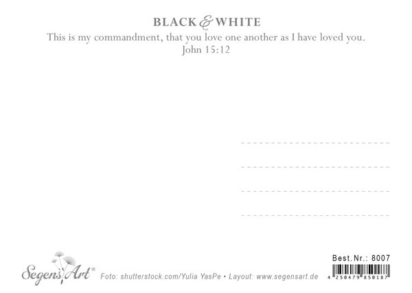 Postkarte Black & White - Love one another