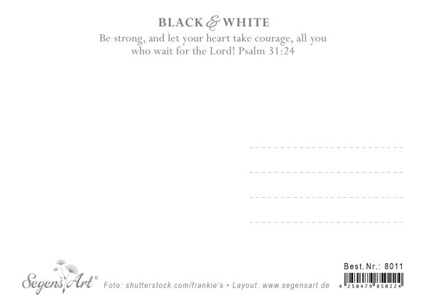 Postkarte Black & White - Be brave
