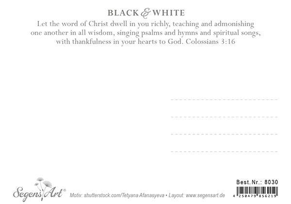 Postkarte Black & White - Remember his word
