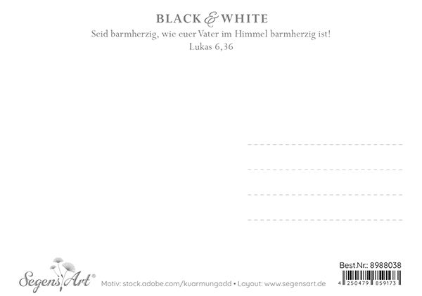 Postkarte Black & White - Seid barmherzig