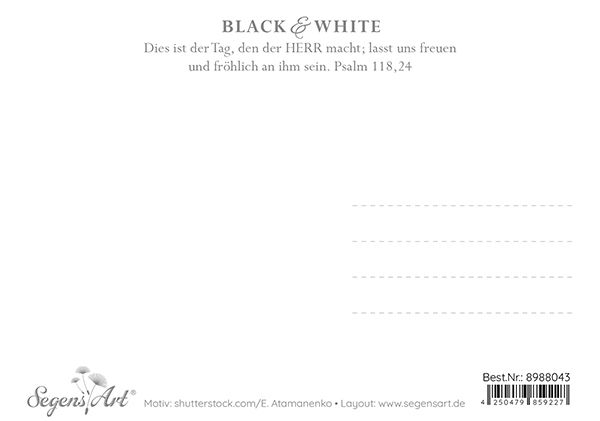 Postkarte Black & White - Genieße diesen Tag (Frau)