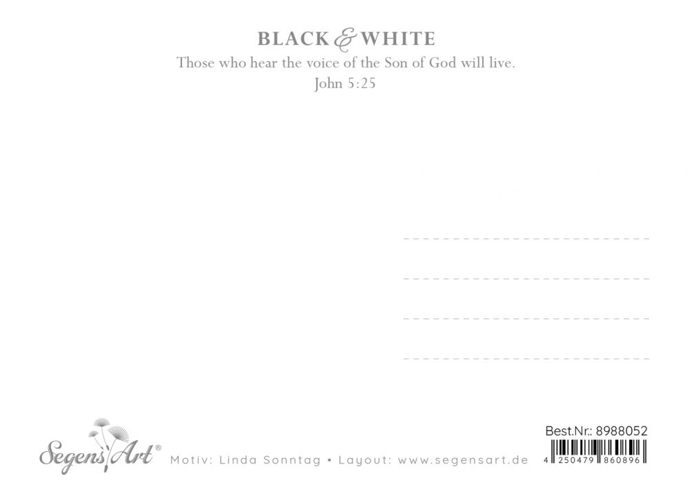 Postkarte Black & White - Listen