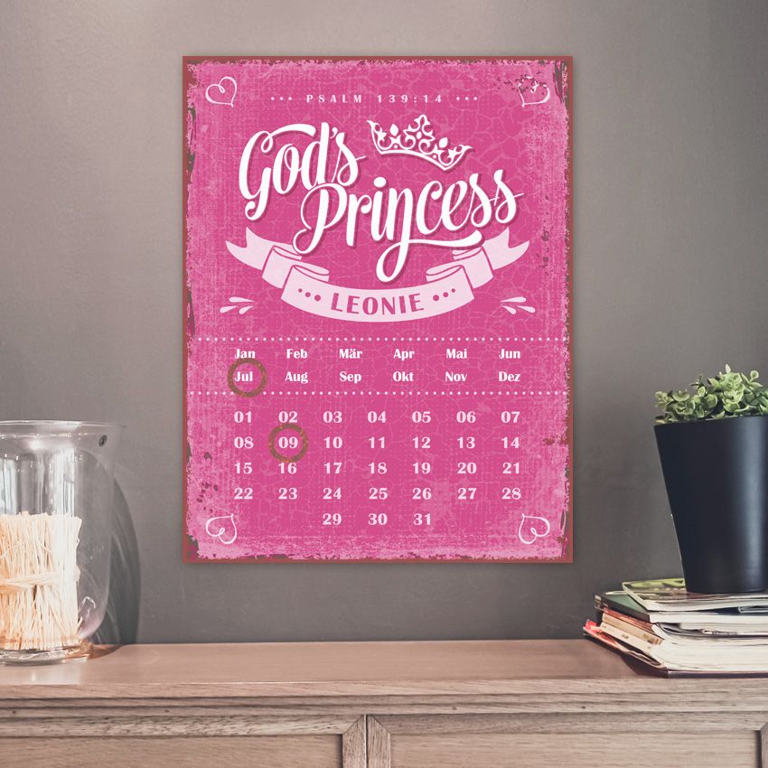 Persönlicher Magnetkalender - God's Princess