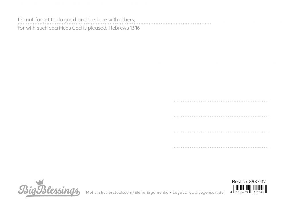 Big Blessing Postkarte – Share what really matters