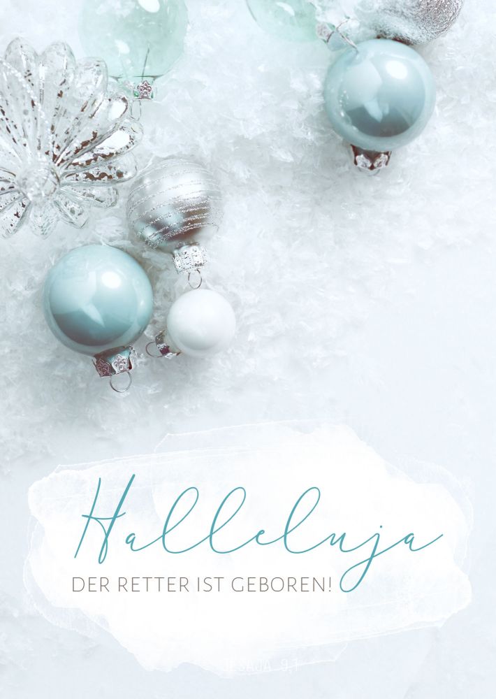 Postkarte – Halleluja, der Retter ist geboren – Weihnachten