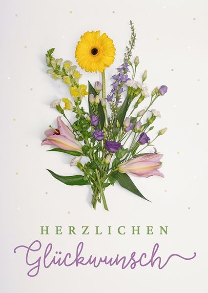 Postkarte - Herzlichen Glückwunsch (Blumenstrauß)