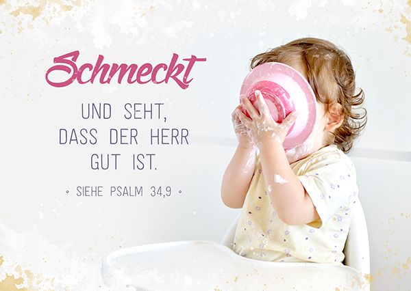Postkarte – Schmeckt und seht (Kind)