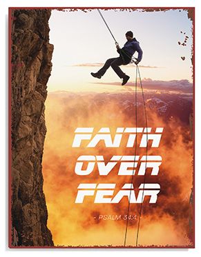 Metallschild groß – Faith over fear